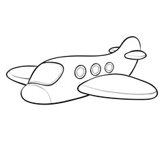 airplane sketch, coloring, isolated object on a white background, vector illustration,