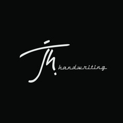 jh initial handwriting logo vector