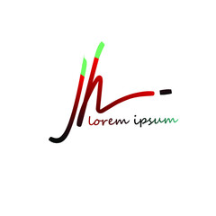 Jh initial handwriting logo vector