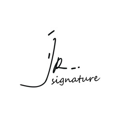 jR initial handwriting logo vector