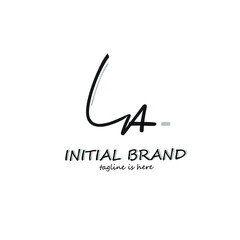 LA initial handwriting logo vector