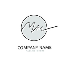 mm initial handwriting logo vector