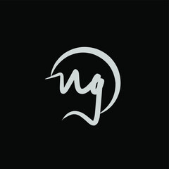 Fototapeta premium ng initial handwriting logo vector