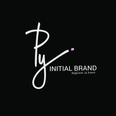 Py initial handwriting logo vector