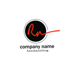 Rn initial handwriting logo vector