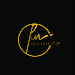 Rn initial handwriting logo vector