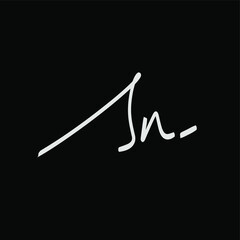 Sn initial handwriting logo vector