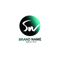 SN initial handwriting logo vector