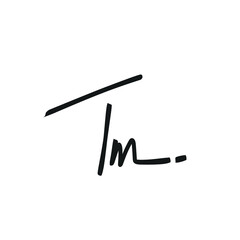 Tm initial handwriting logo vector