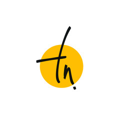 tn initial handwriting logo vector