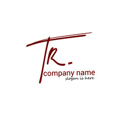 TR initial handwriting logo vector