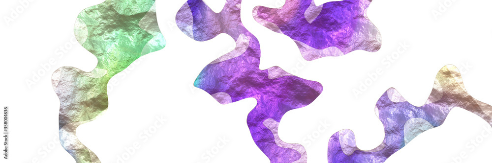 Poster abstract modern shaped figure background element with surface texture and silver, pastel violet and 