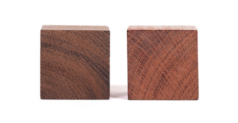 Isolated hardwood toy blocks