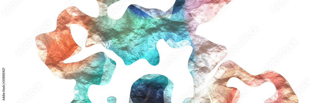 Poster modern shaped abstract figure background element with surface texture and silver, pastel gray and te