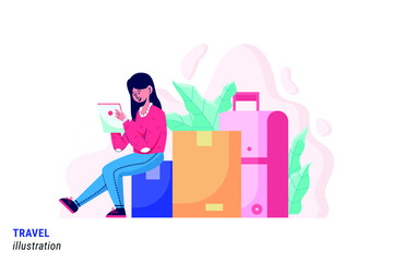 Travel concept. Idea of travel and tourism. vector isolated illustration 