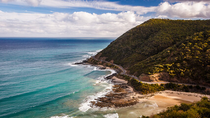 Fototapeta na wymiar Great Ocean Road landscape seen from Teddy's Lookout.