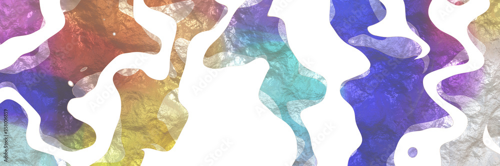 Poster abstract modern shaped figure background element with surface texture and slate blue, peru and baby 