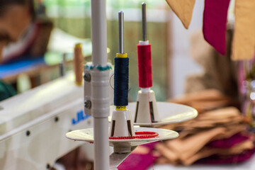 close up of a tailor shop in the market