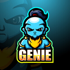 Genie mascot esport logo design