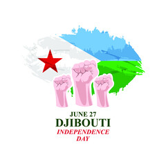 June 27, Happy Djibouti Independence Day Vector Illustration. Suitable for greeting card, poster and banner.