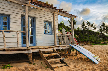Surfer's beach hut