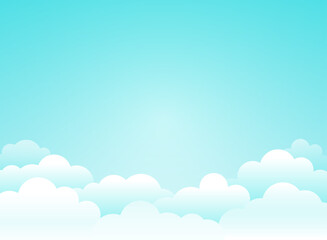 Clouds background. Vector wide horizontal illustration. Sky wallpaper