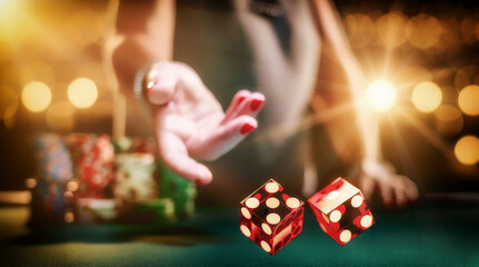 Man gambling at the craps table - 358009227