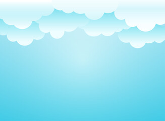 Clouds background. Vector wide horizontal illustration. Sky wallpaper