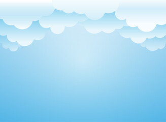Obraz premium Clouds background. Vector wide horizontal illustration. Sky wallpaper