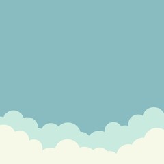 Clouds background. Vector wide horizontal illustration. Sky wallpaper