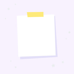 A square sheet is attached to the wall. A place for notes, reminders.