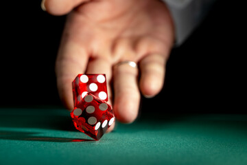 Man gambling at the craps table