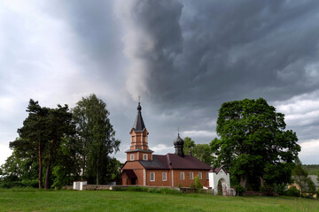 Fototapeta na wymiar Orthodox church in Mostowlany, Poland
