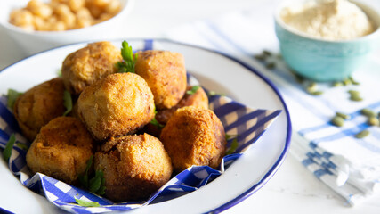 Chickpea vegan meatballs healthy food