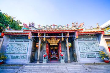 Nghia An Temple (Hoi Quan Nghia An - Chua Ong), one of Chinese Pagoda, one of the oldest temples in Saigon, Vietnam, Asia.