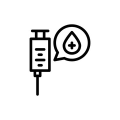 line style icon of syringe isolated on white background. EPS 10