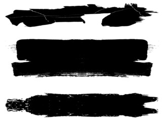 Grunge Paint Roller . Vector brush Stroke . Distressed banner . Black stripes isolated. paintbrush collection . Modern Textured shape . Dry border in Black . Bulge lines