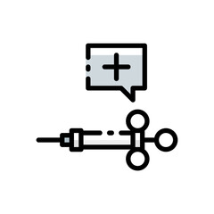 syringe icon isolated on white background. vector illustration in filled line style. EPS 10 