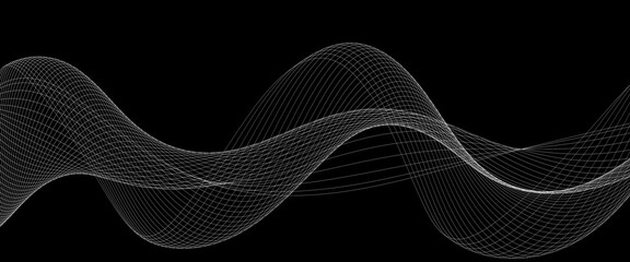 
Abstract wave element for design. Digital frequency track equalizer. Stylized line art background