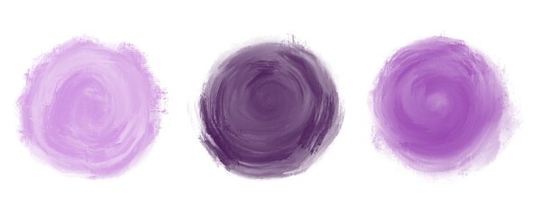 Set of purple watercolor stain art background. Isolated on white background. Design elements for banner, poster, cover, brochure, flyer.