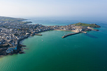 Naklejka na ściany i meble Aerial photograph of St Ives, Cornwall, England