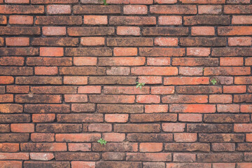 Old brown brick wall background.