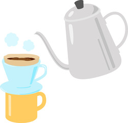 コーヒードリッパーをセットしたマグカップ