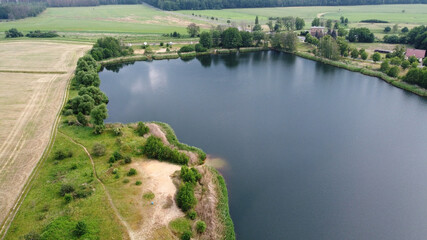 Drohnenflug über Sollnitzer See Dessau-Roßlau, Sachsen-Anhalt, Deutschland 2020