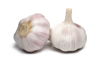 garlic on white background
