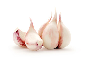 garlic on white background