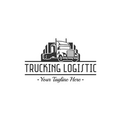 classic heavy truck logo, emblems and badges Vector illustration.