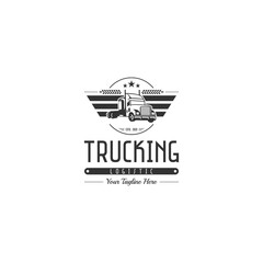 classic heavy truck logo, emblems and badges Vector illustration.