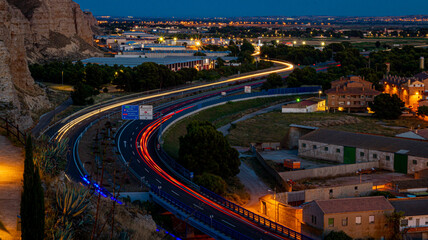 A long exposure in a highway in Spain