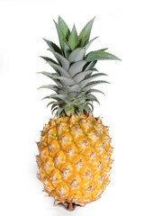 Ripe orange color Pineapple with white background